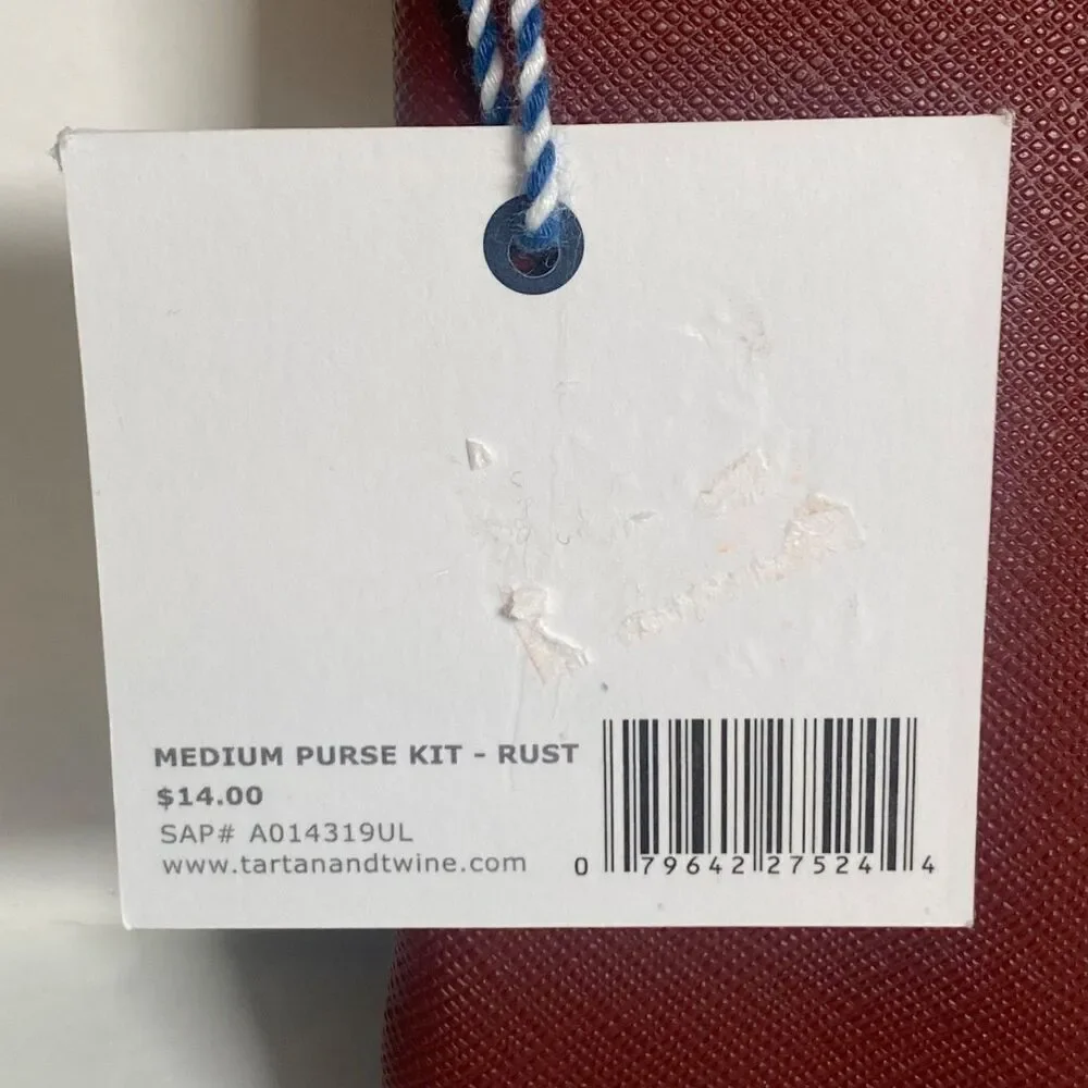 Tartan + Twine Rust Cosmetic Makeup Bag NWT 9.5